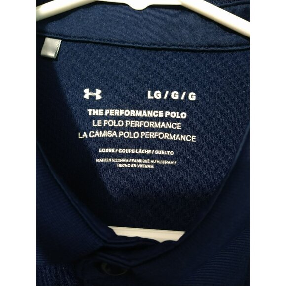 Under Armour Shirt Mens Large Blue Tech Tee Matchplay Polo Short Sleeve Loose - Picture 5 of 6